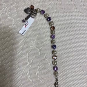 Mariana Romance Rhodium Plated Crystal Tennis Bracelet, 8"